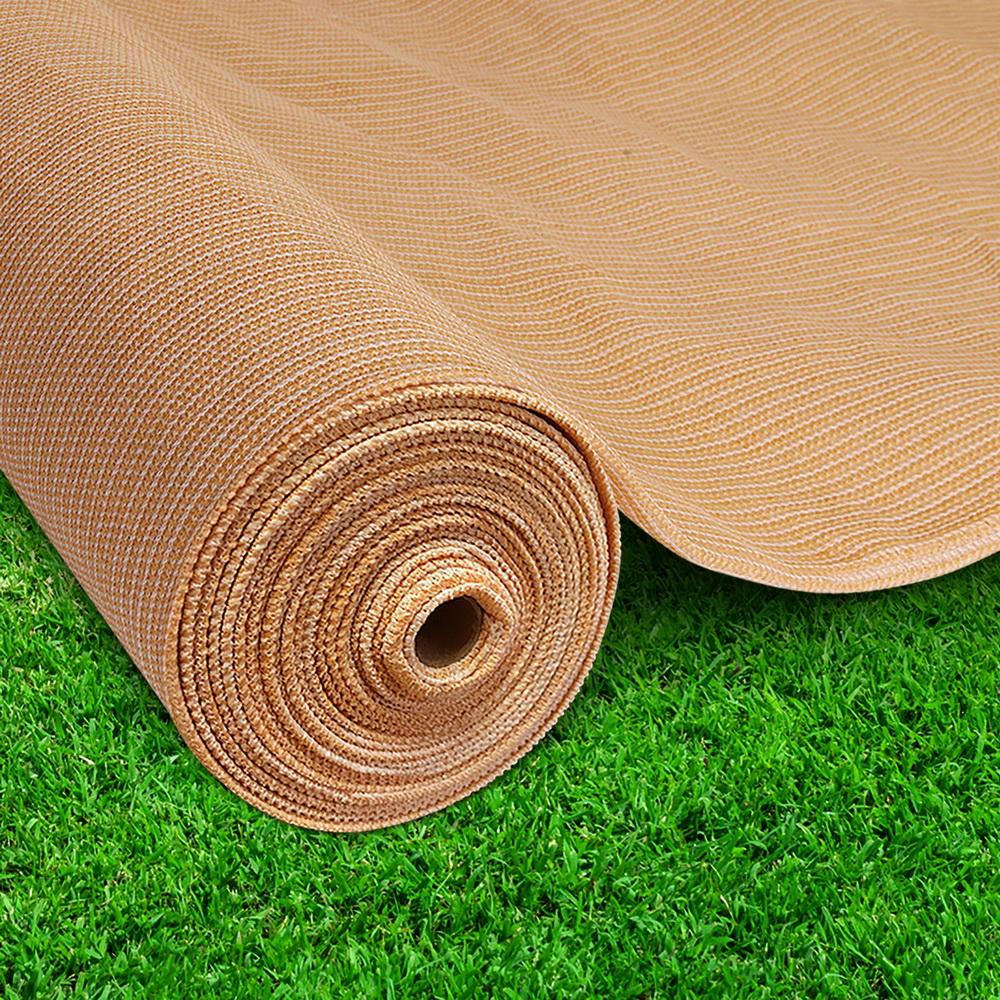 Instahut 1.83 x 10m Shade Sail Cloth in beige, showcasing its durable fabric and ample size for effective shading.